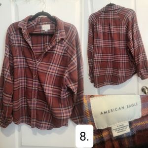SOLD Oversized American Eagle Plaid Button Up